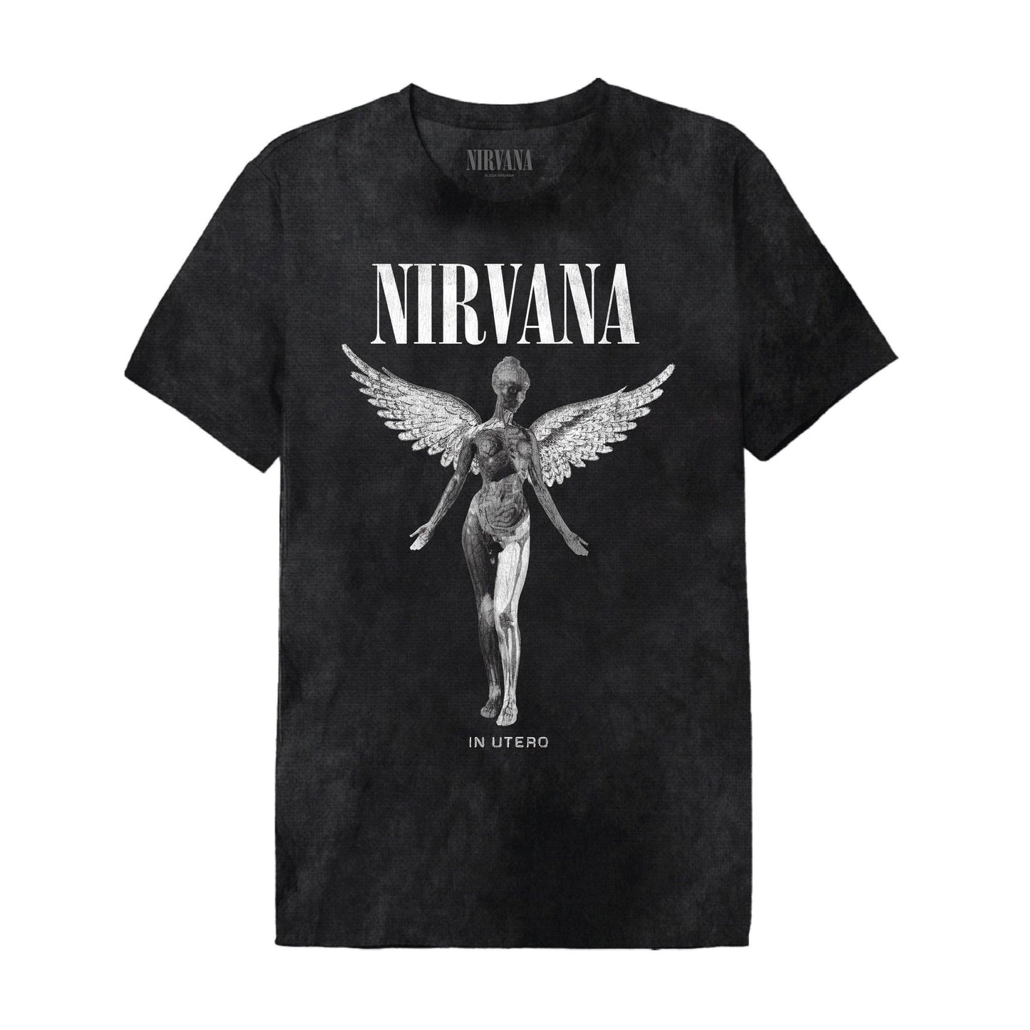 NIRVANA T-shirt - VINTAGE IN UTERO NIRVANA STONE: NOIR DÉLAVÉ / L