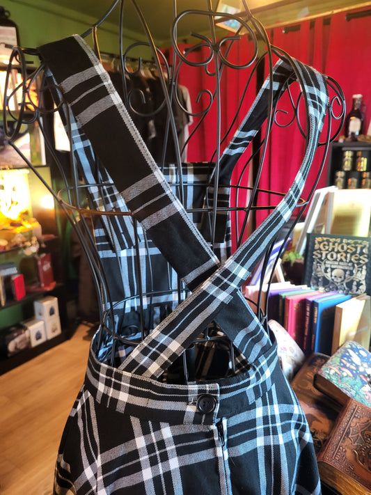 Vintage Hell Bunny Pinafore Black/White Dress Size S