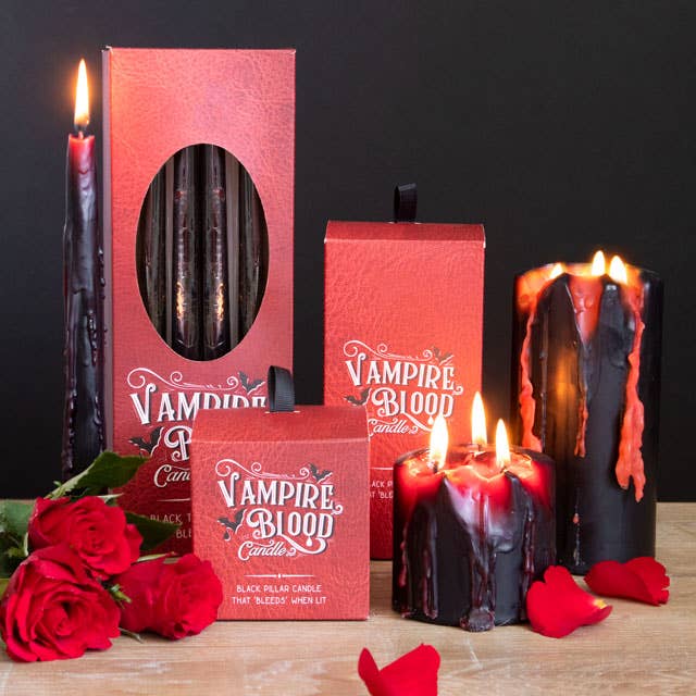 Set of 8 Gothic Vampire Blood Taper Candles