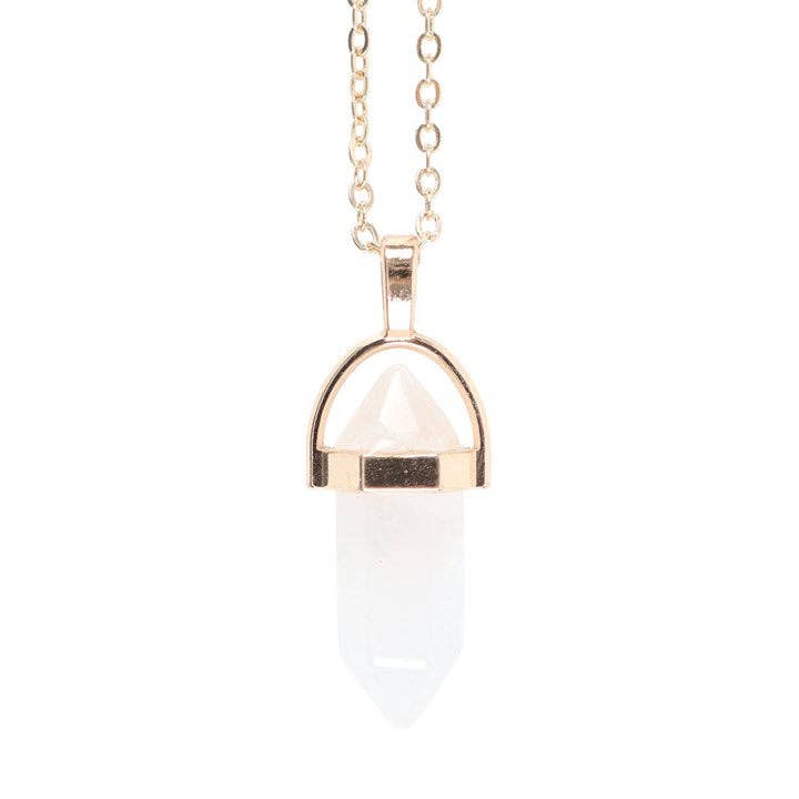 Clear Quartz Crystal Pendant Necklace