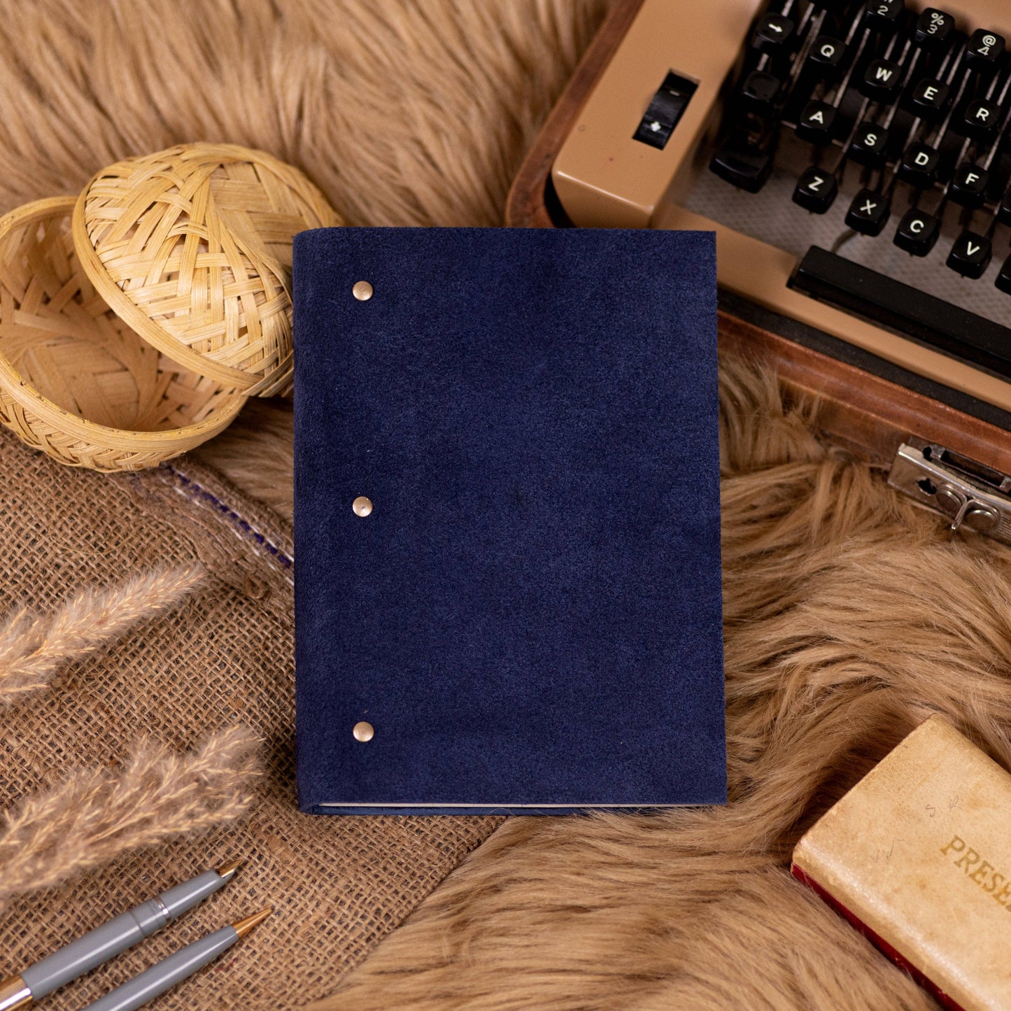 Soft Cover Suede leather diary journal: Ruled