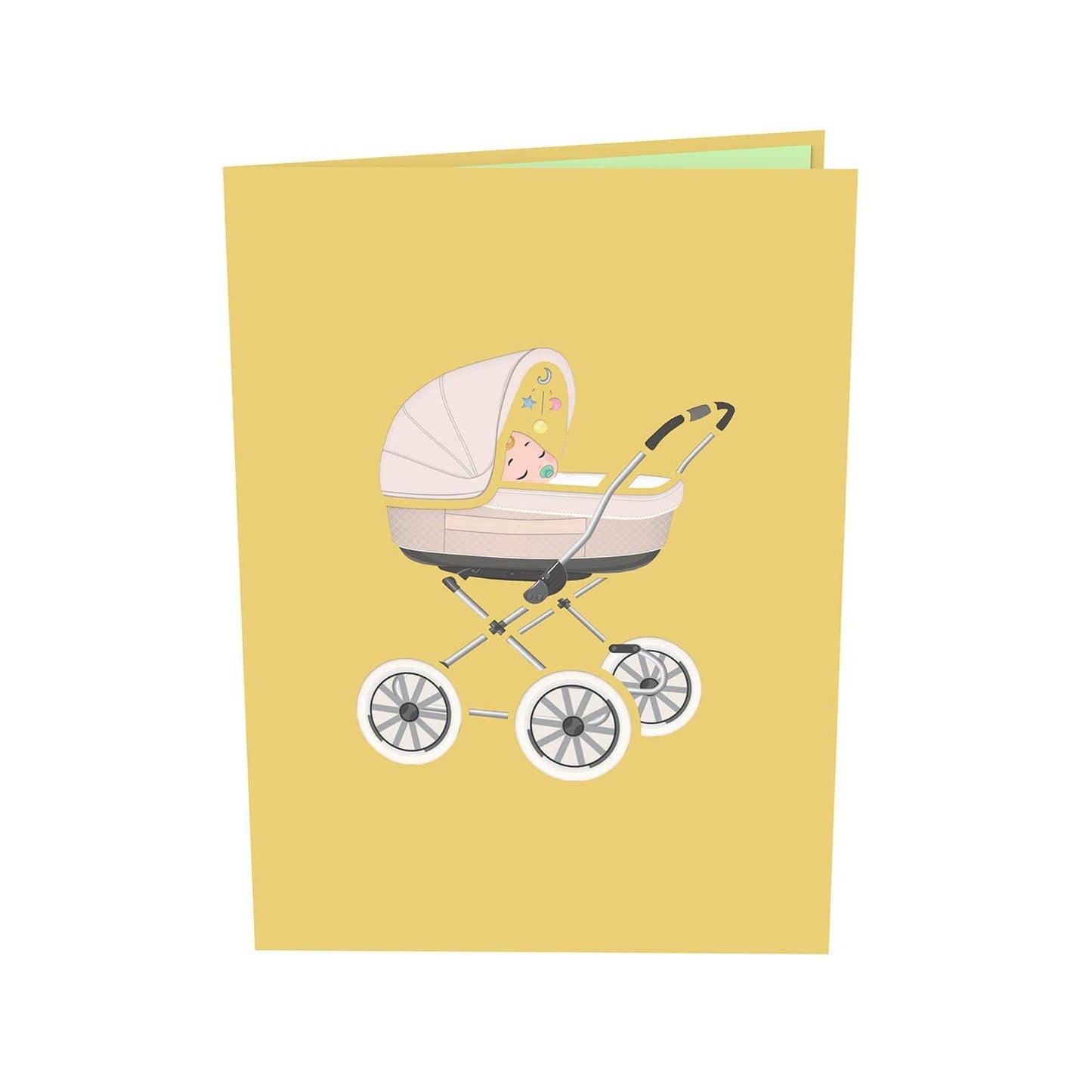 Pushchair with baby pop-up card | 3D greeting card
