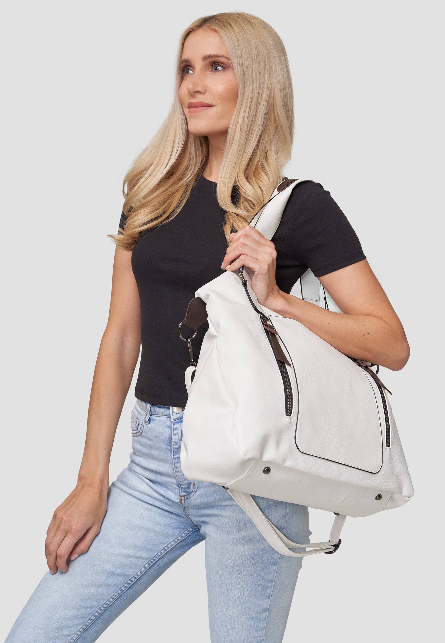 Shopper 'COLMA' - with many compartments and extra space: Black