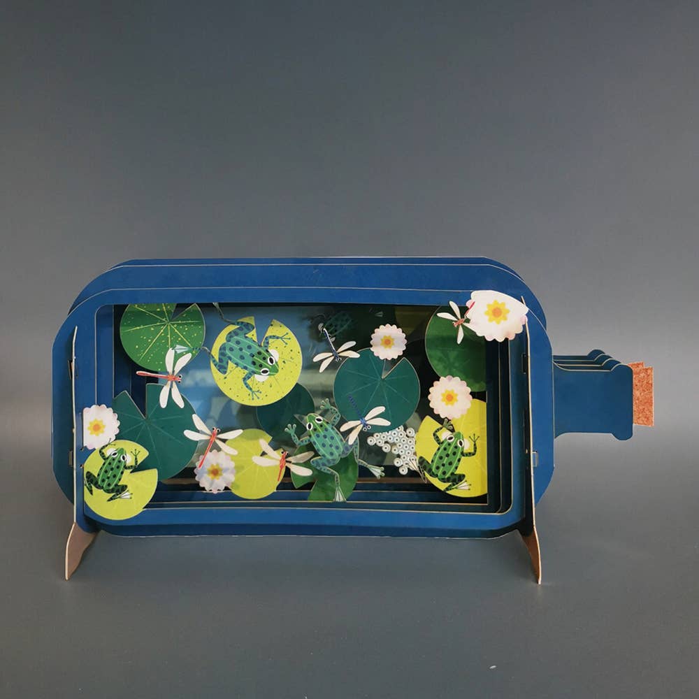 Frogs Message in a Bottle Pop Up Everyday Greeting Card