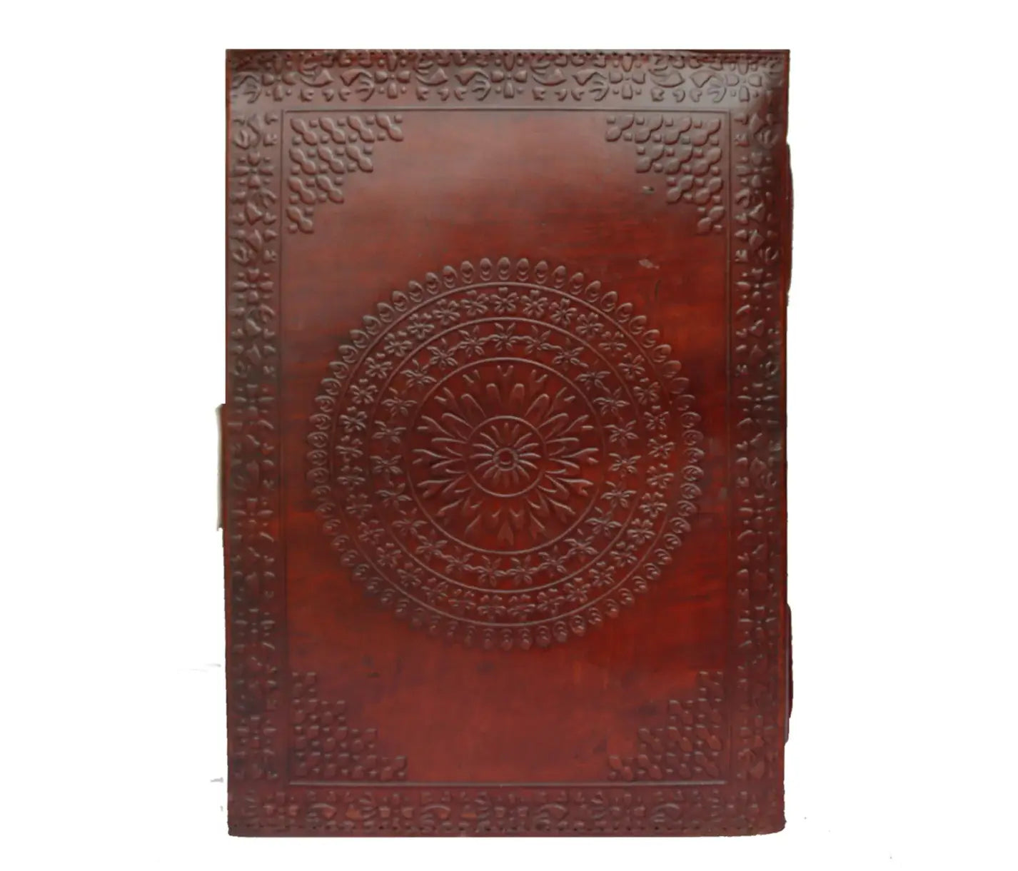 Leather Notebook with Stone Mandala Embossed Travel Journal