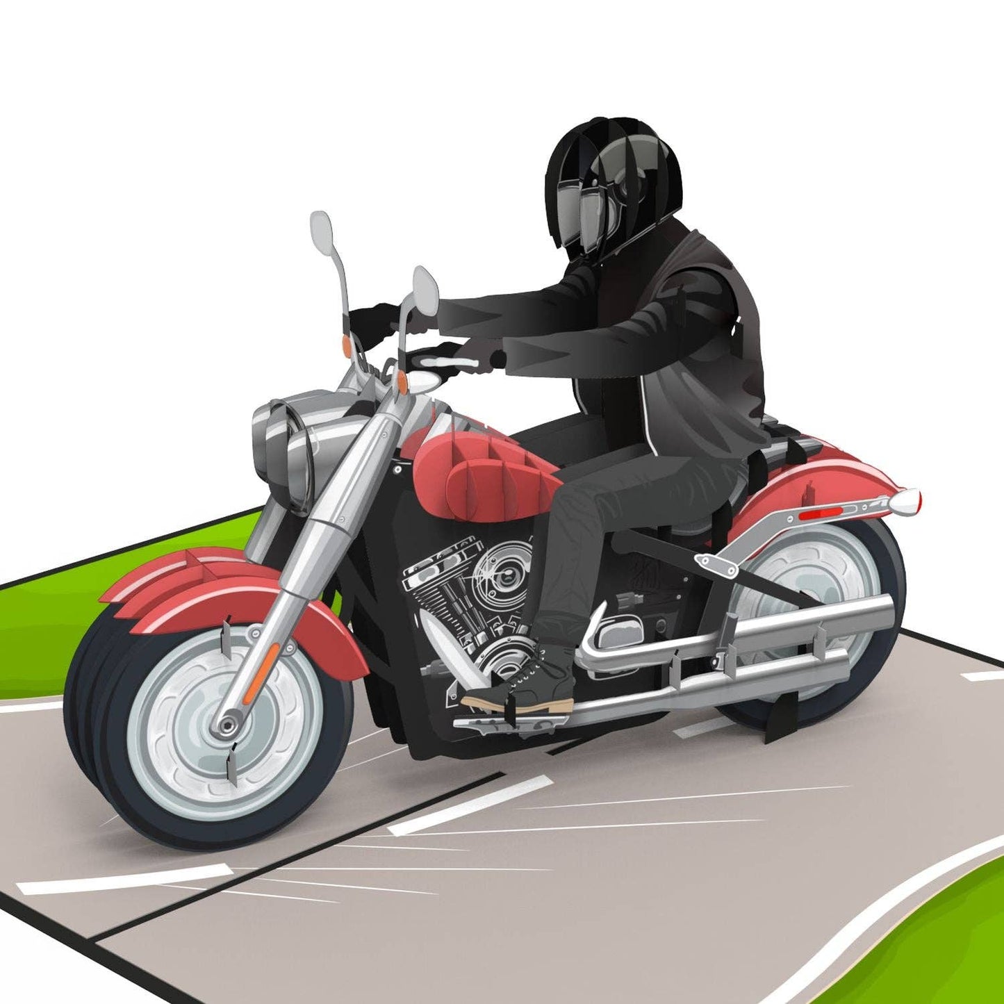 Motorcycle pop-up card | 3D birthday card, greeting card