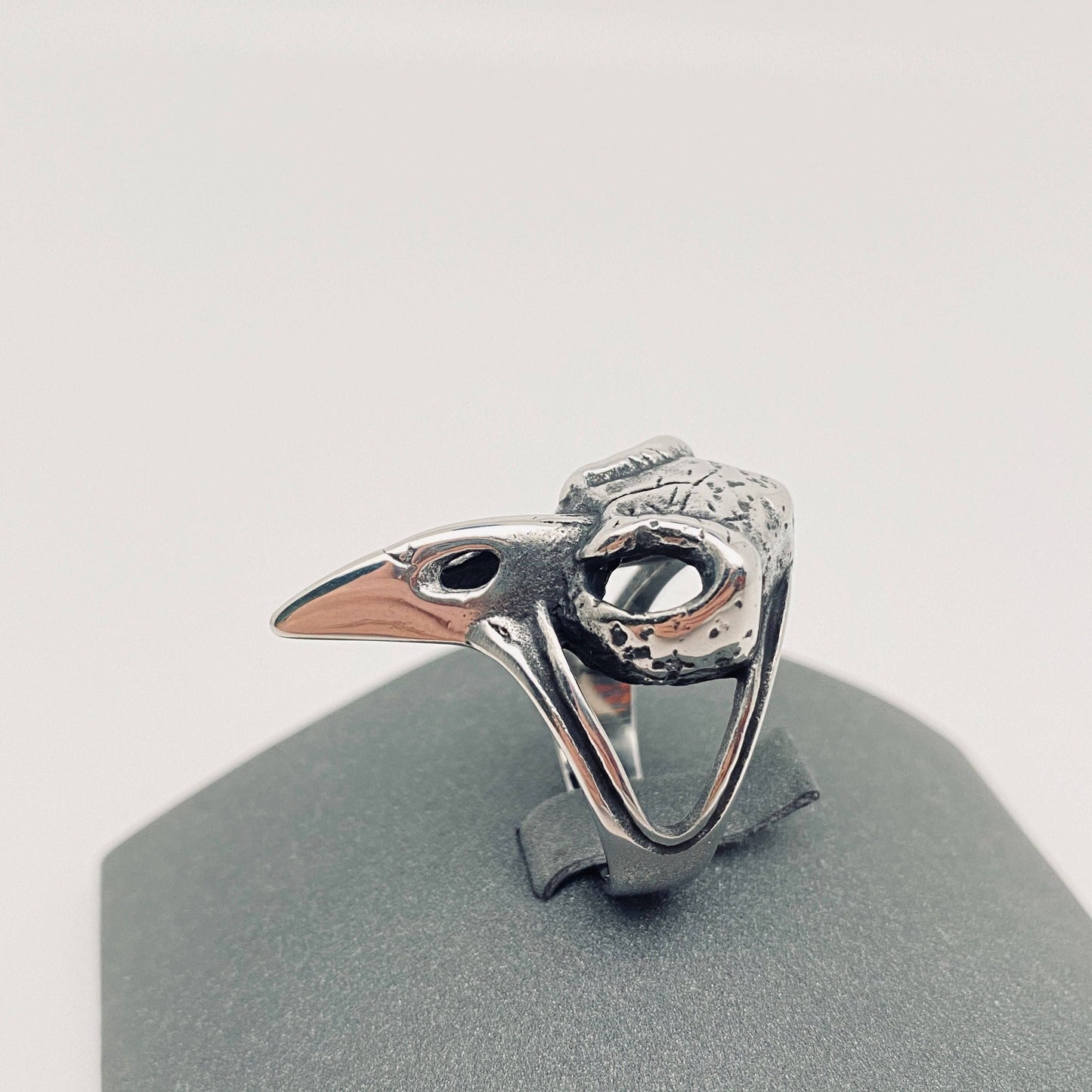 Viking Skull Crow Head Stainless Steel Ring - MJ/MR