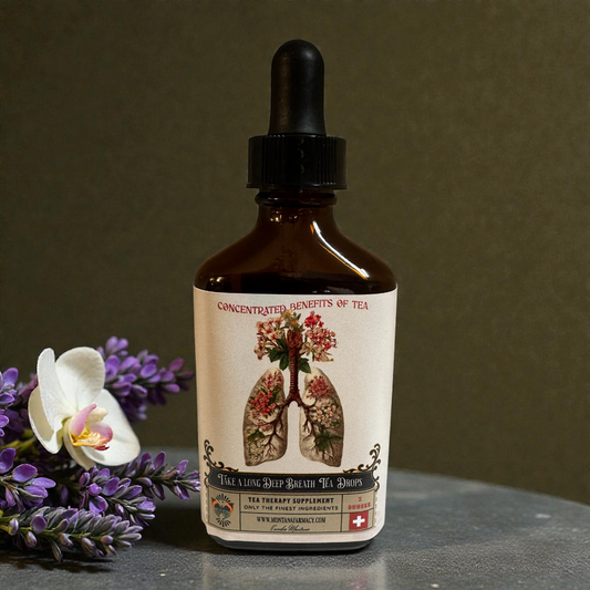 Take a long Deep Breath Herbal Tea elixir Wellness Drops