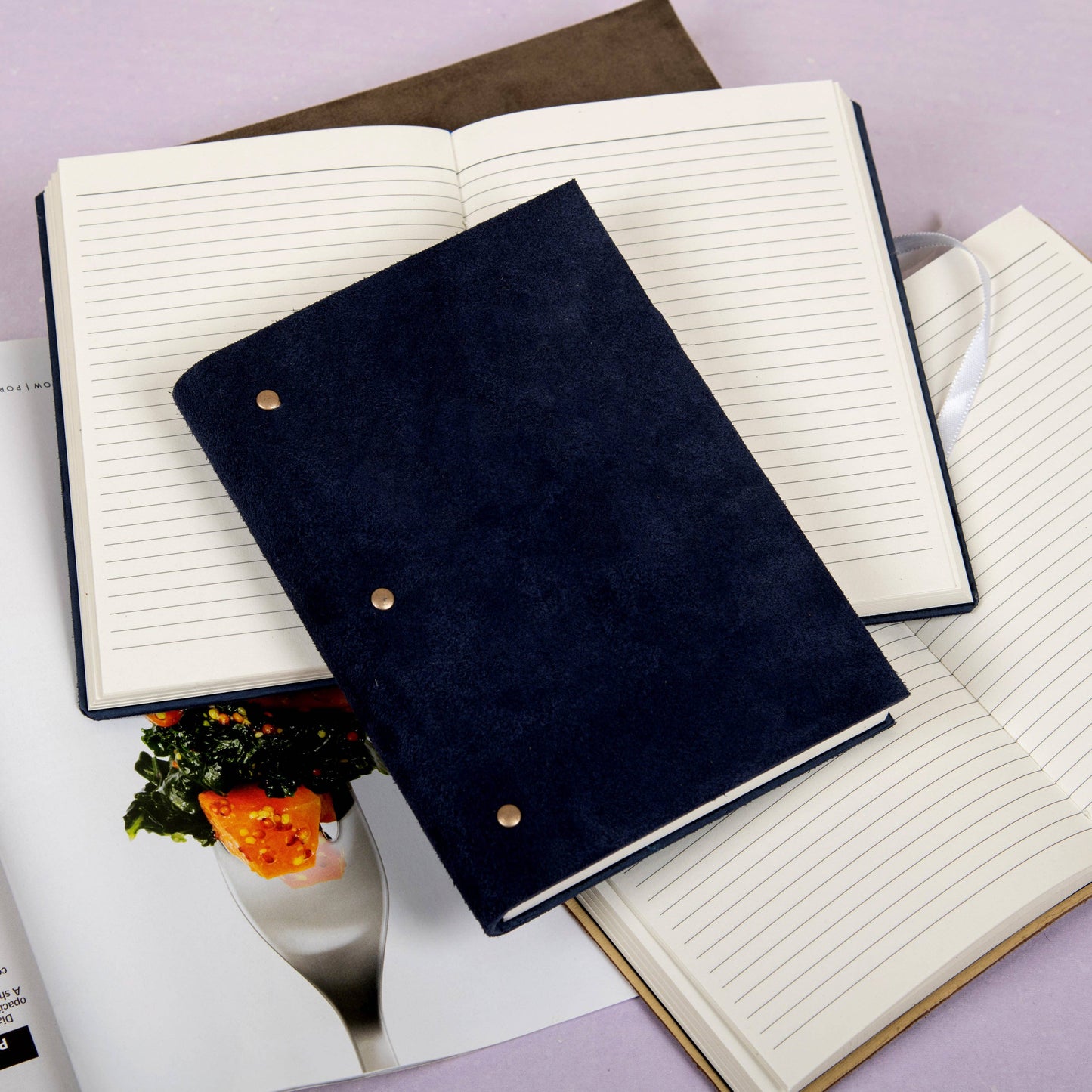 Soft Cover Suede leather diary journal: Ruled