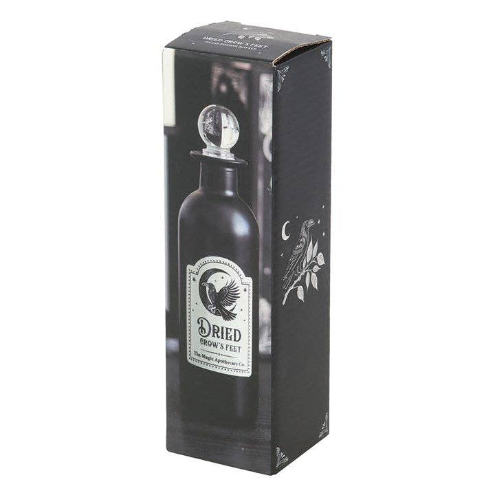 Dried Crow's Feet Decorative Gothic Glass Potion Bottle