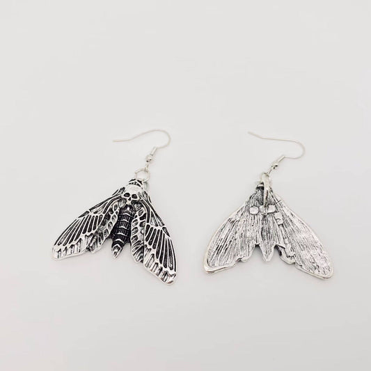 Gothic Skull Moth Earrings - GT