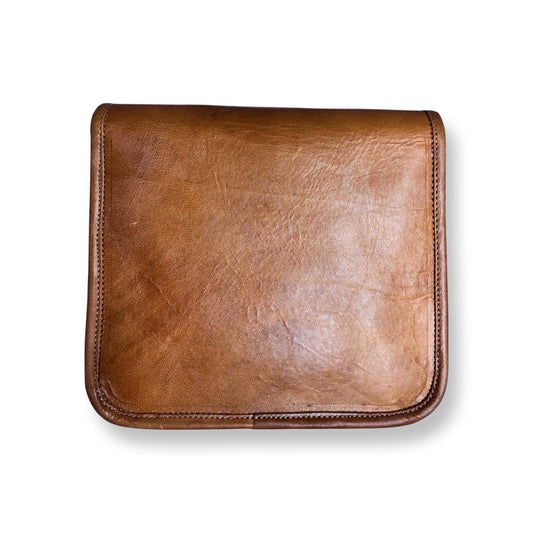 Umhängetasche aus Cognac-Leder 26cm