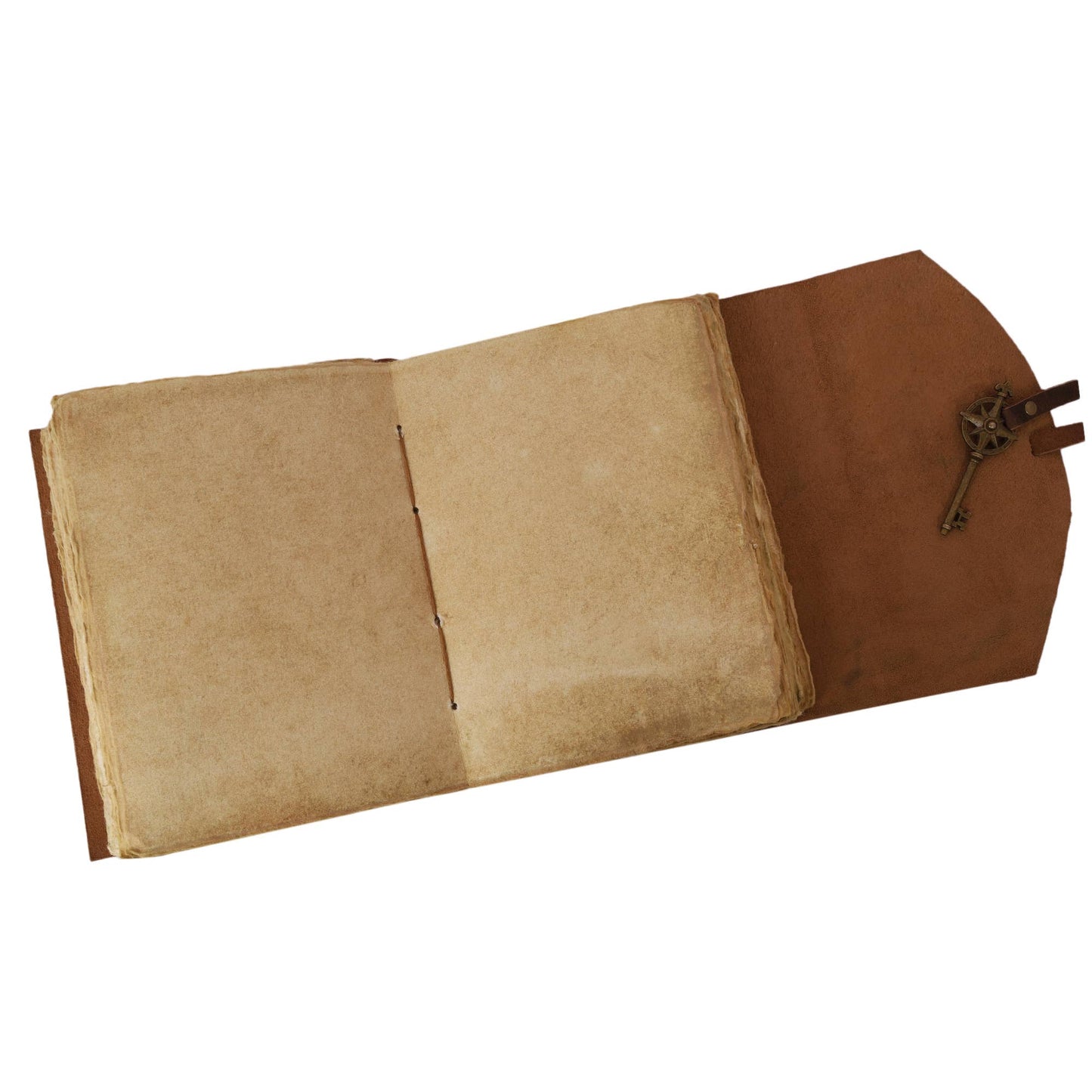 Vintage Leather Bound Grimoire Journal with Key 6*8 Size