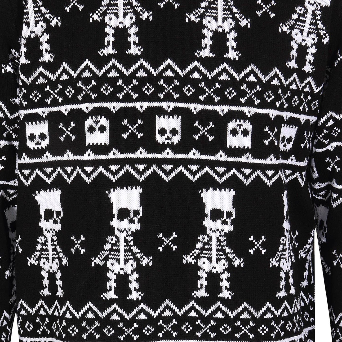 Simpsons Bart Skeleton Repeat Knitted Jumper: Medium