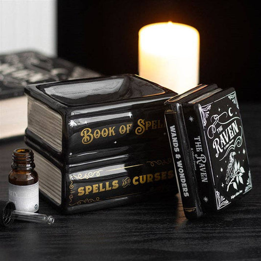 Book of Spells Gothic Halloween Oil Burner and Wax Warmer