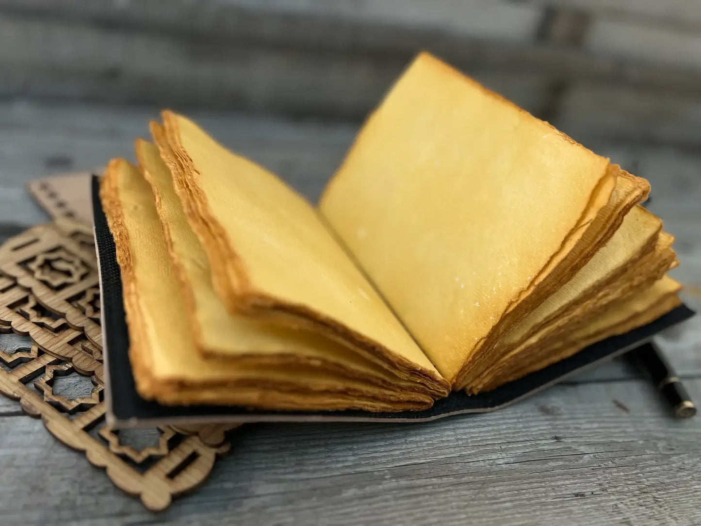 Leather Journal Vintage Notebook with Book of Shadow Print