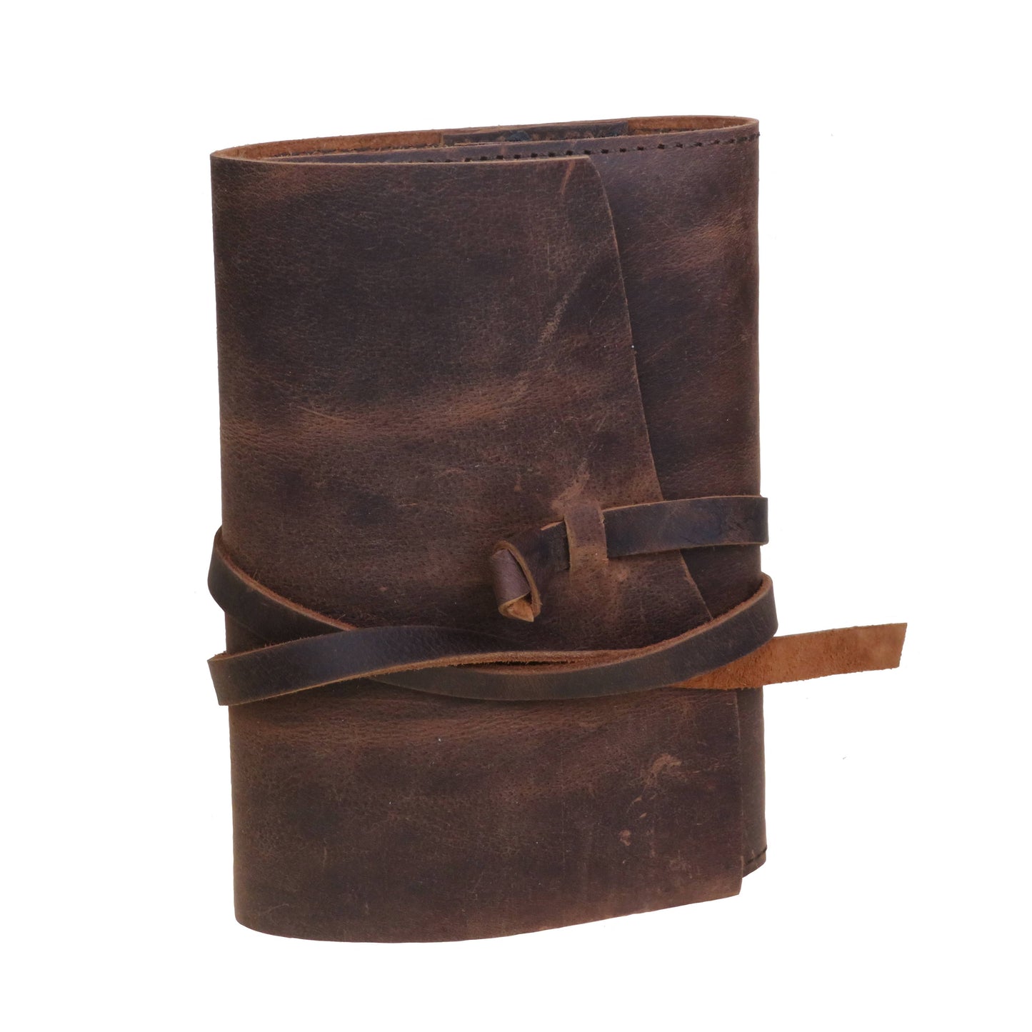 Oiled leather notebook with handmade parchment paper inside: 9 x 12 cm