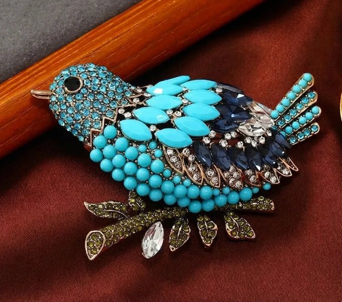Blue Bird Brooch