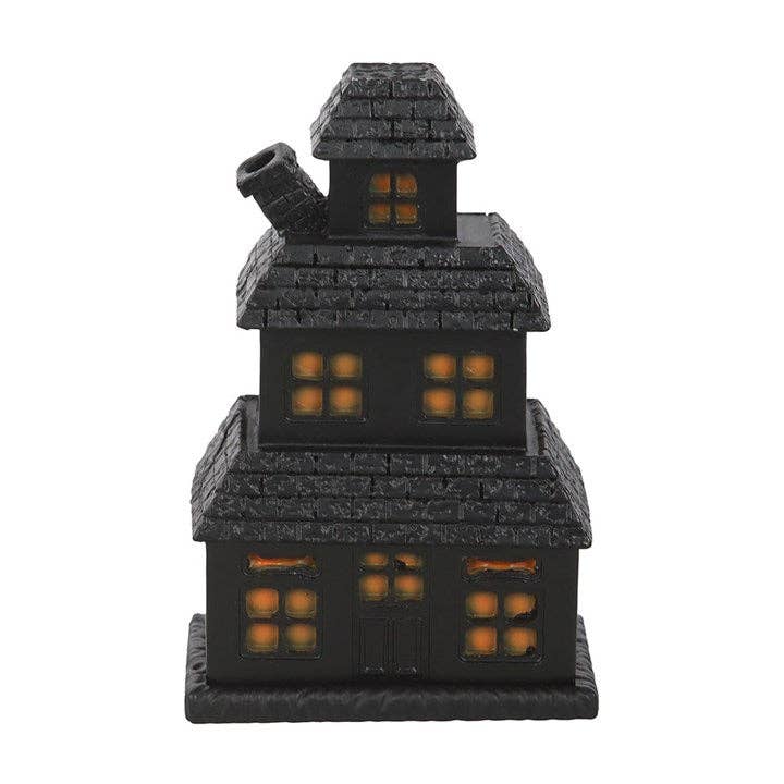 Black Haunted House Halloween Incense Cone Holder
