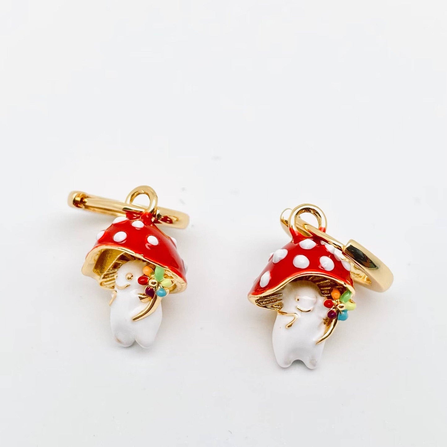 Cute Mushroom Hoop Earrings
