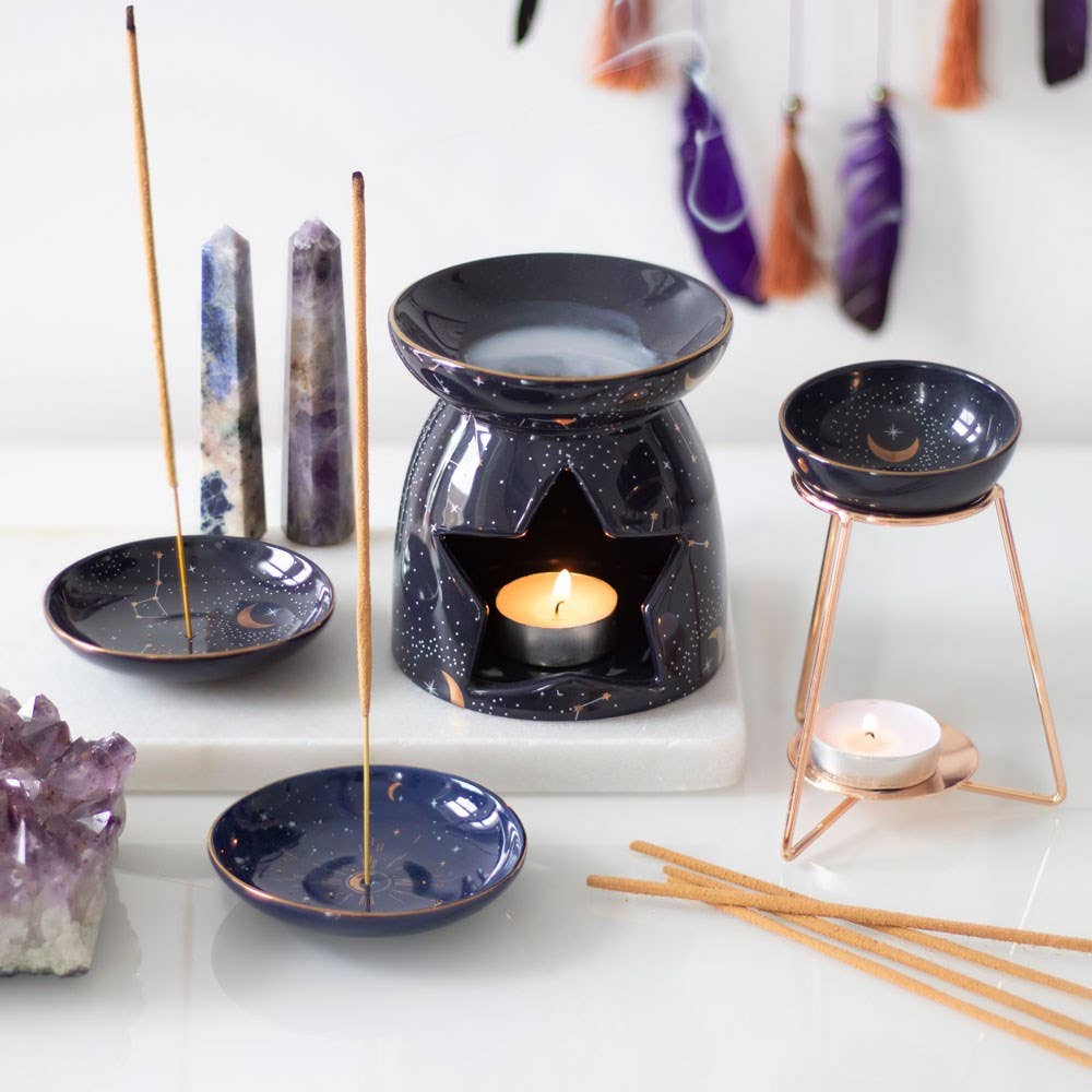 Starry Sky Celestial Ceramic Incense Holder Plate