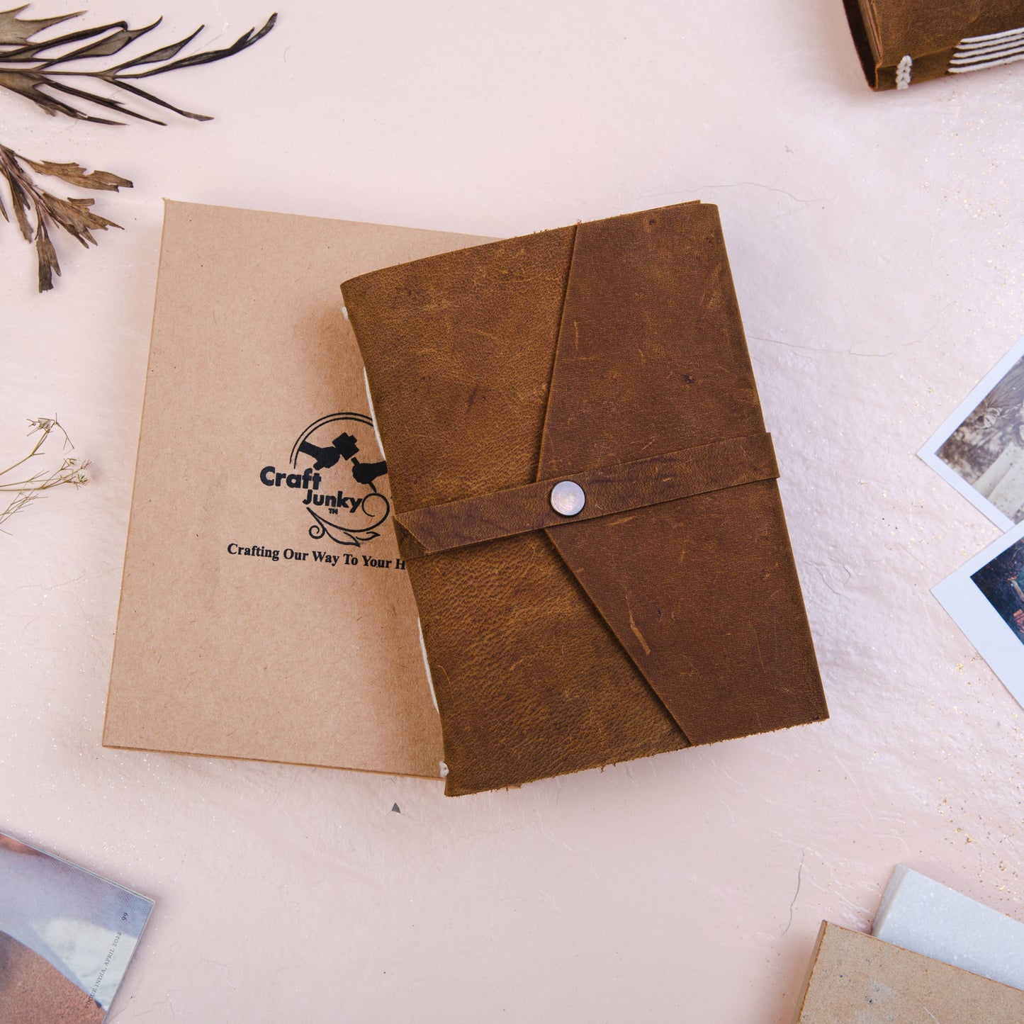 Leather journal diary with Unruled/Ruled page Travel journal: Unlined