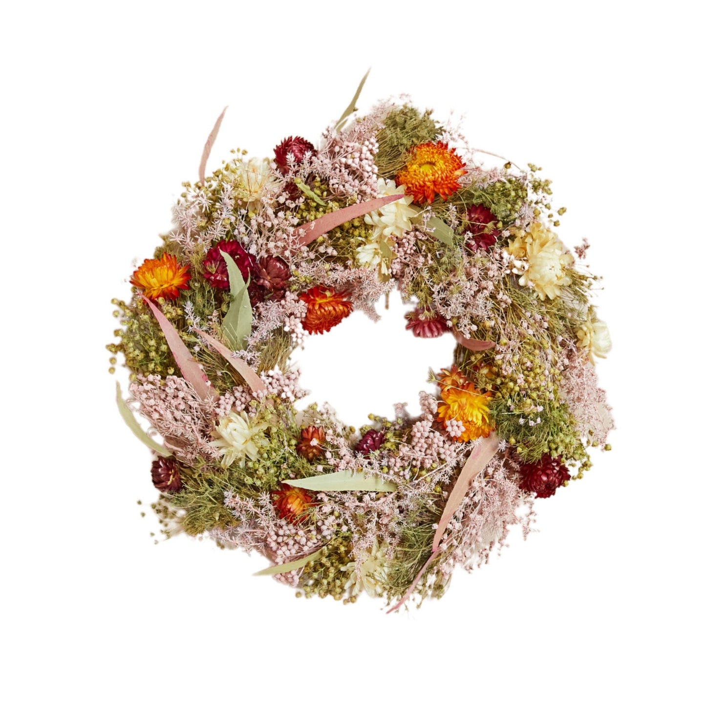 Dried Flower Wreath - Multi Color: Large
