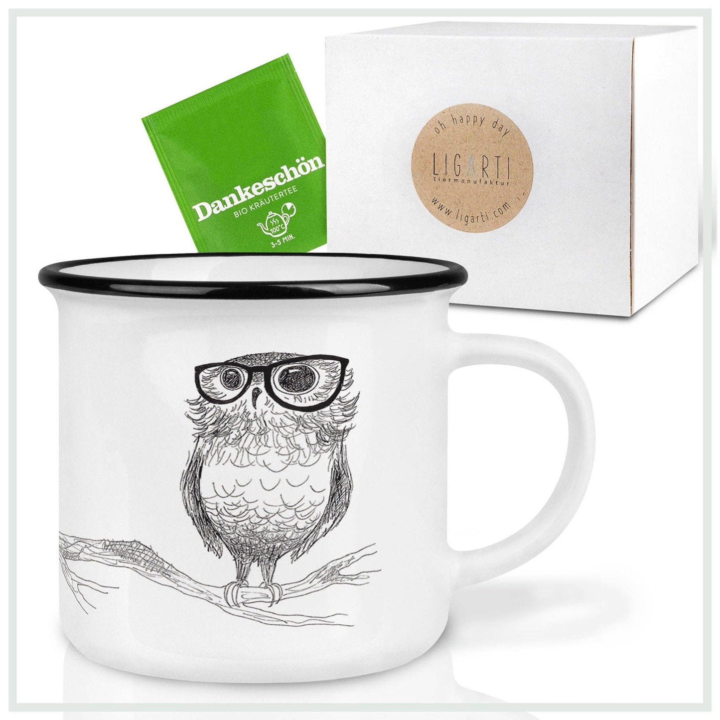 Ceramic mug — spectacled owl
