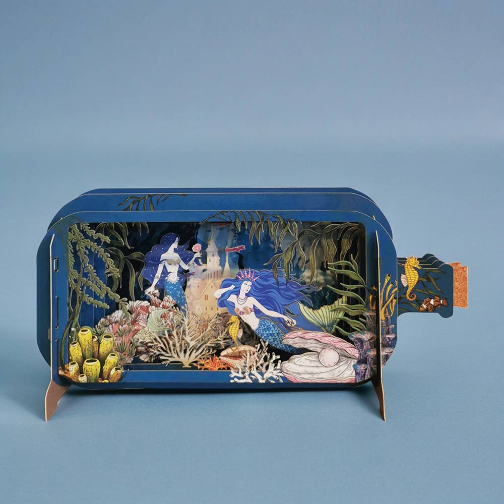 MIB267 -Message in a Bottle Pop Up Card -Mermaids
