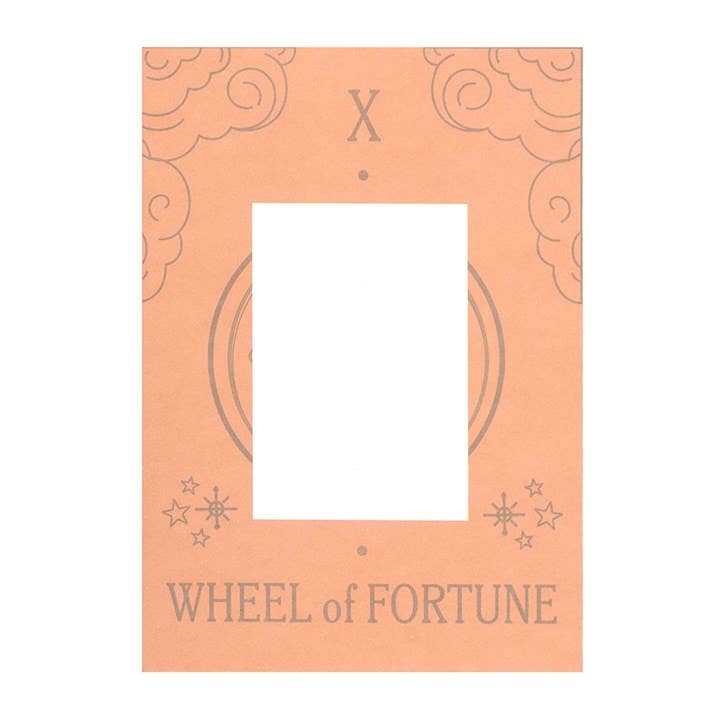 The Wheel of Fortune Vintage Tarot Card Necklace on Greeting Card