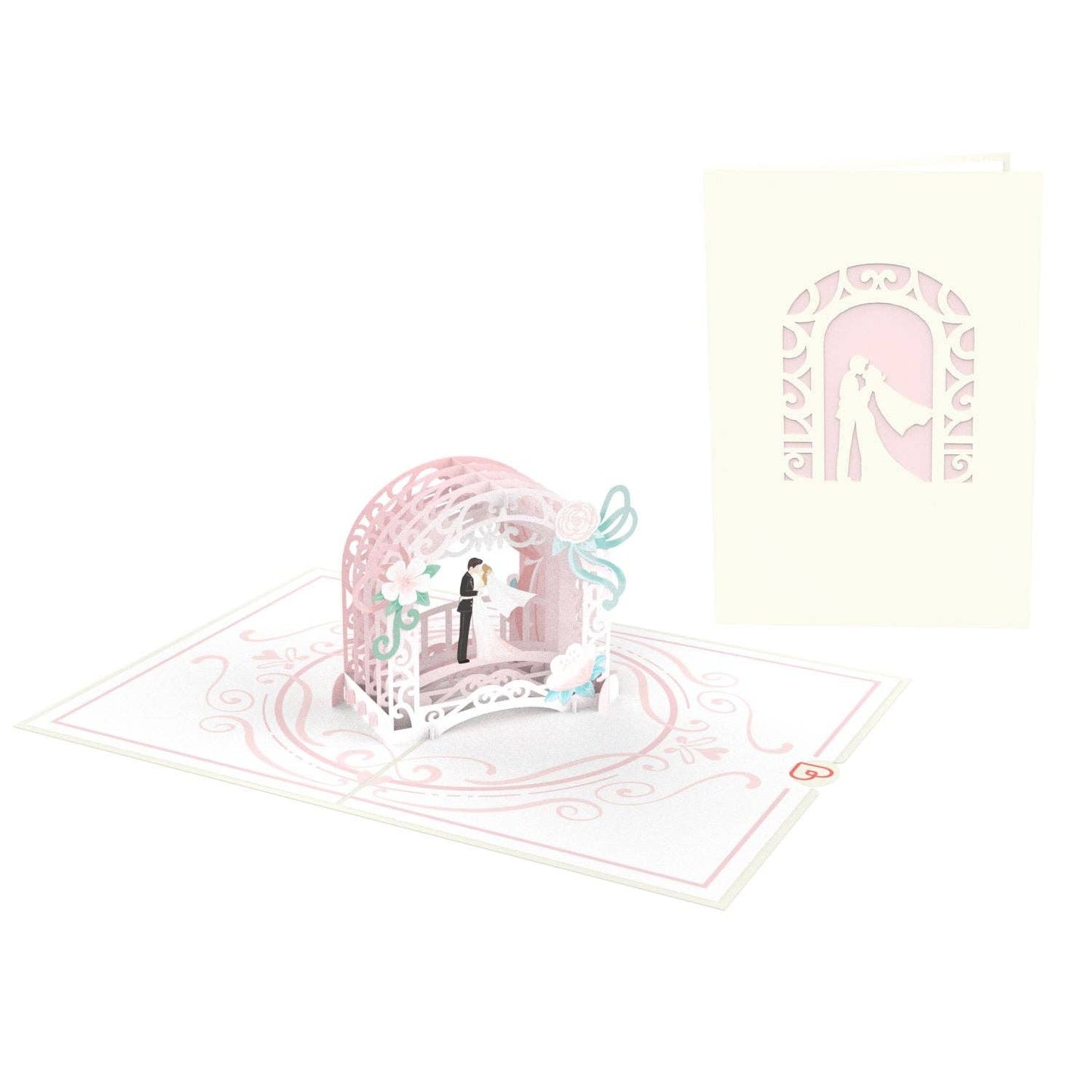 Bride and groom pop-up card | 3D wedding card, greeting card