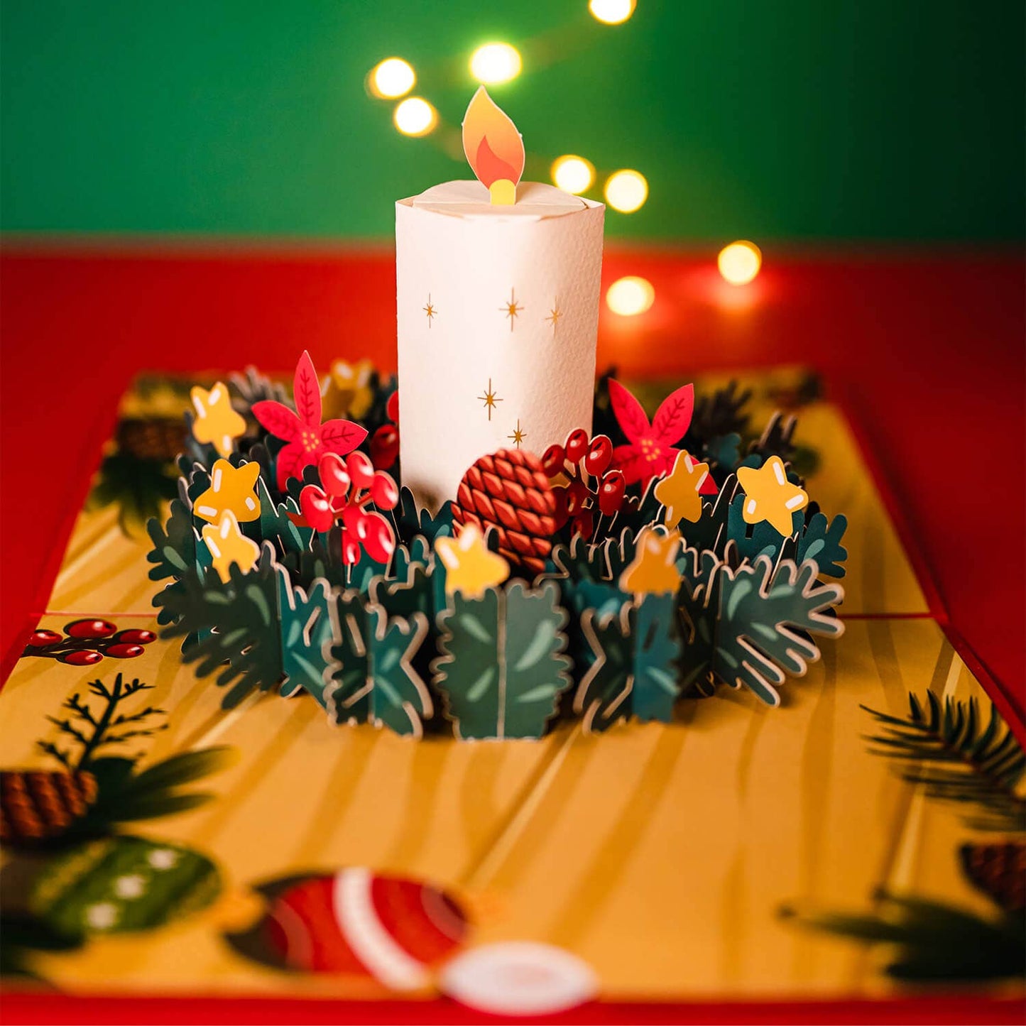 Christmas Wreath Pop Up Card | 3D Christmas Card