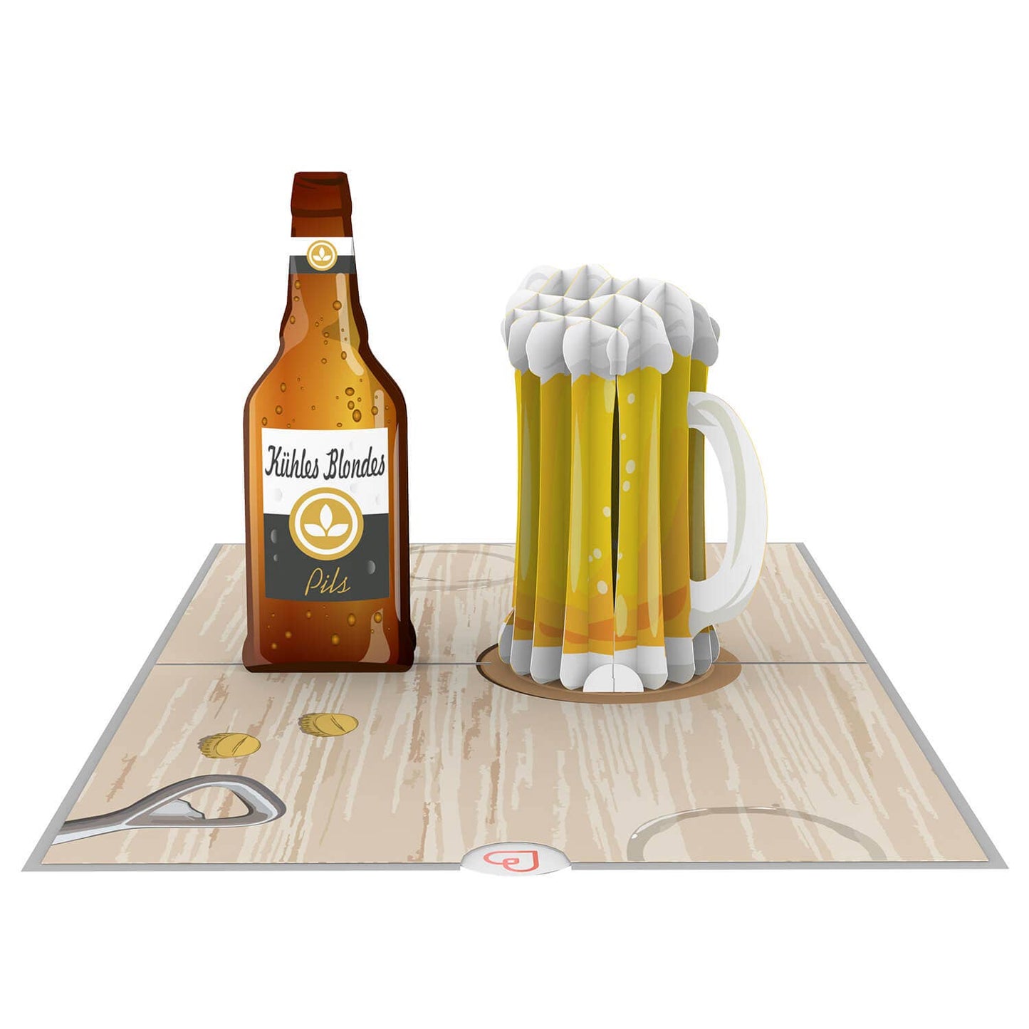 Beer pop-up card | 3D birthday card for men