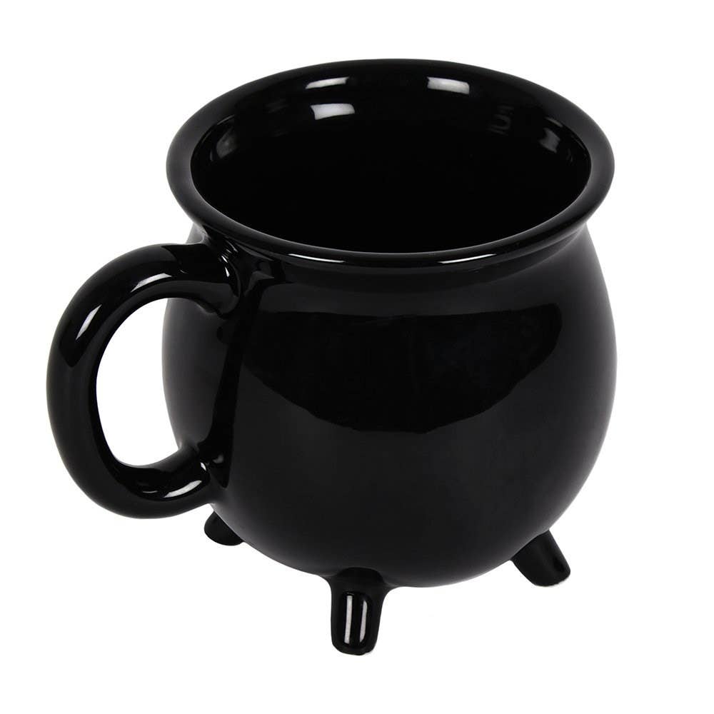 Leere schwarze Halloween-Hexenkessel-Tasse