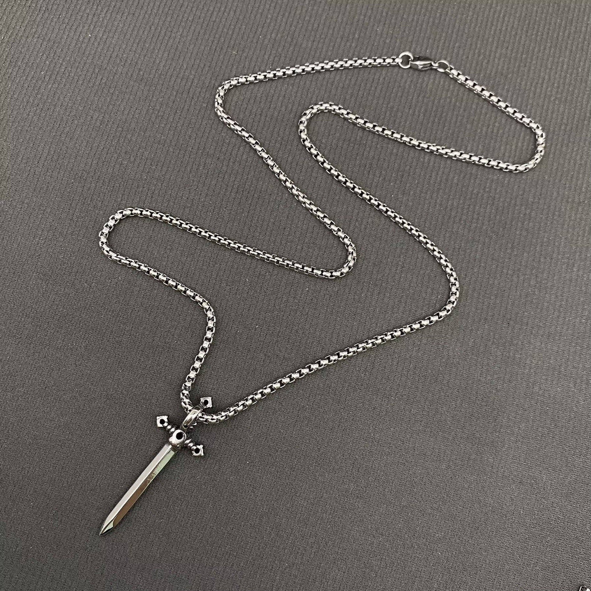 Glossy Sword Men's Stainless Steel Pendant Necklace - MJ/MNP