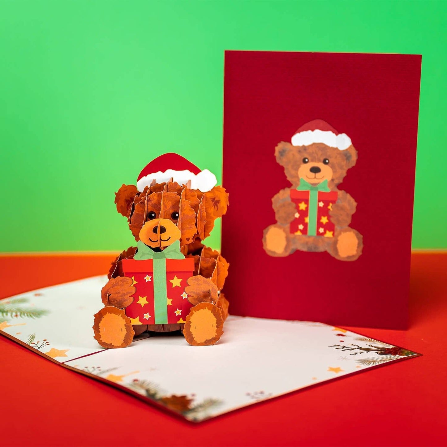 Christmas teddy pop up card | 3D Christmas card