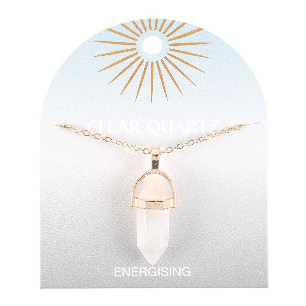 Clear Quartz Crystal Pendant Necklace