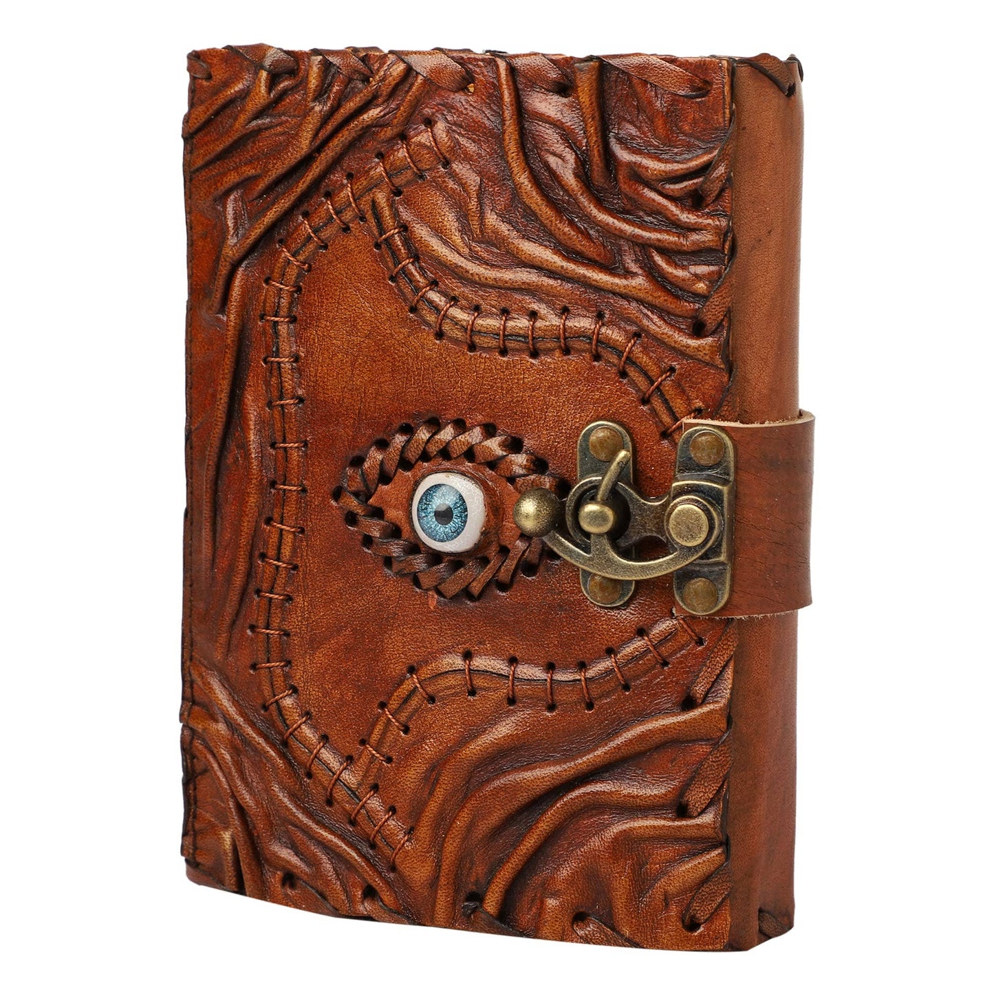 Mystic Eye Leather Journal Grimoire with Antique Lock