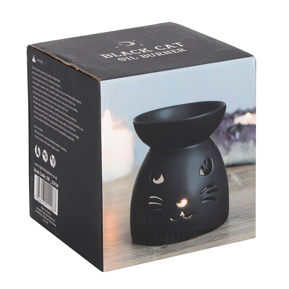 Gothic Black Cat Cut Out Oil Burner and Wax Warmer