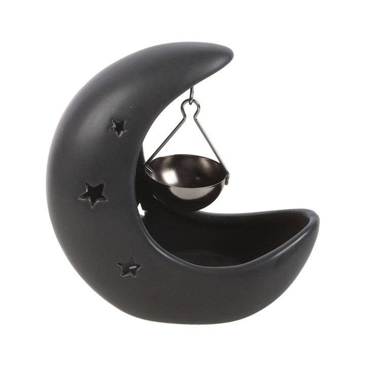 Schwarze Halbmond-Duftöllampe zum Aufhängen