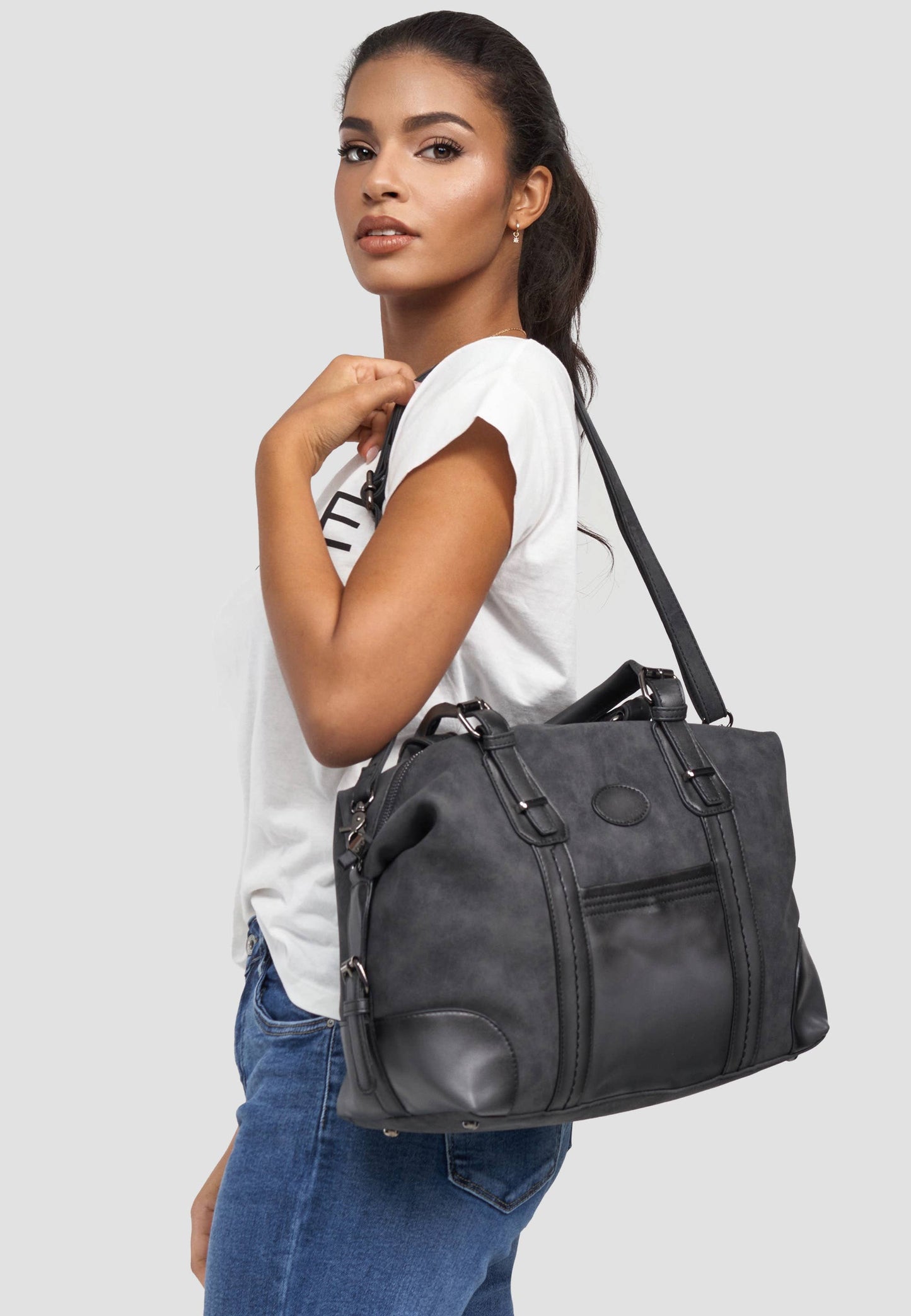 'PACIFIC' handbag - Spacious with many compartments: Brown