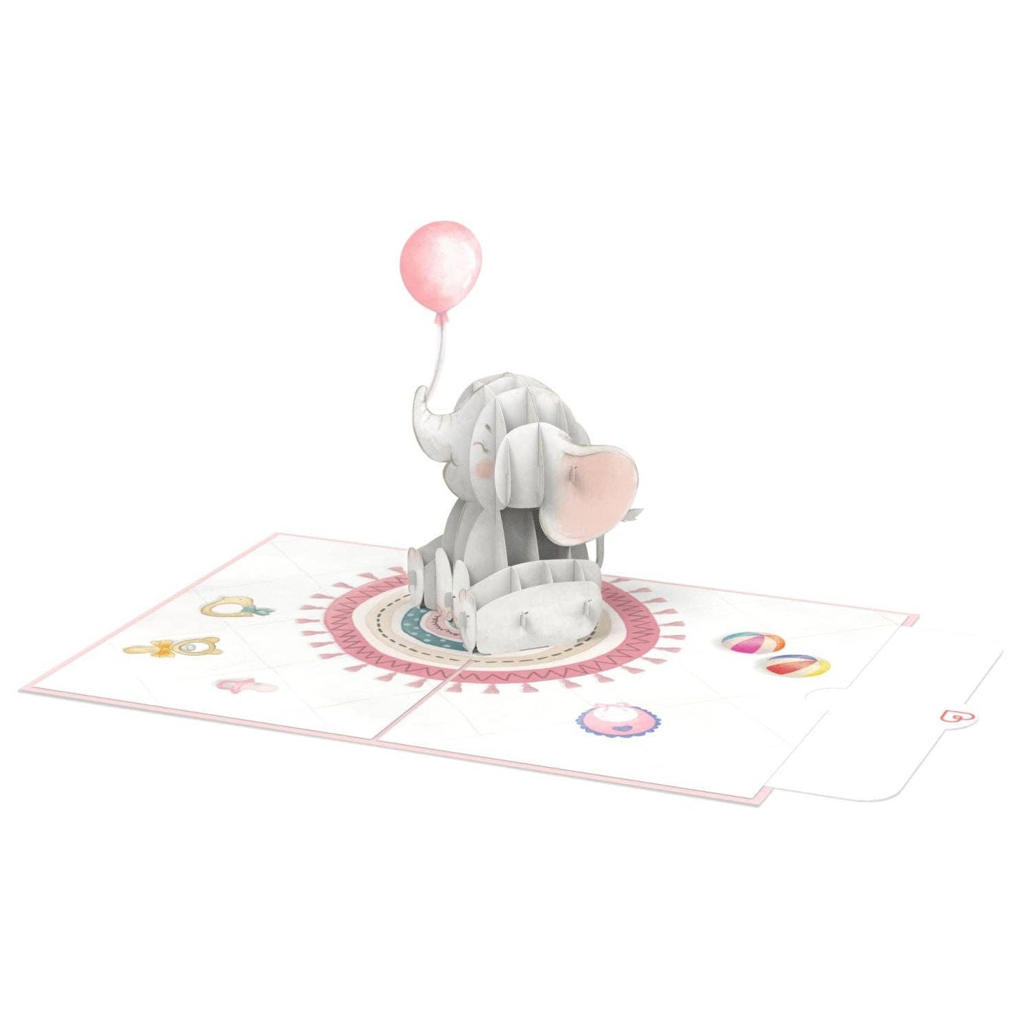 Baby elephant (pink) pop-up card