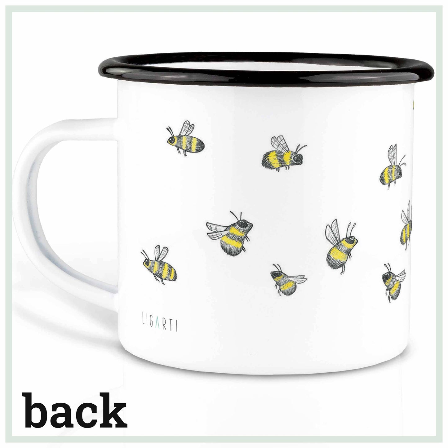 Enamel mug - bee swarm: 300 ml