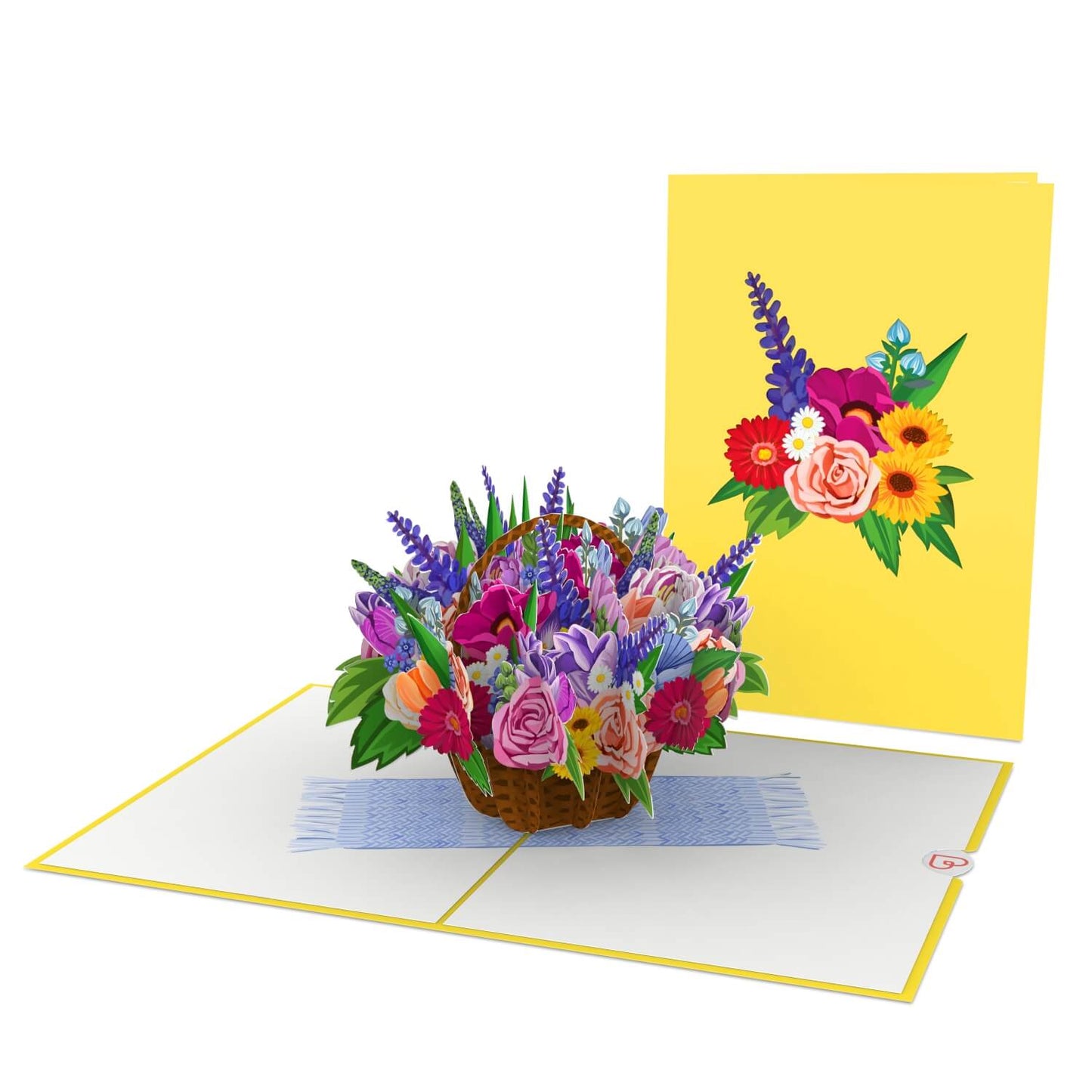 Colourful flower basket pop-up card | greeting card, greeting card