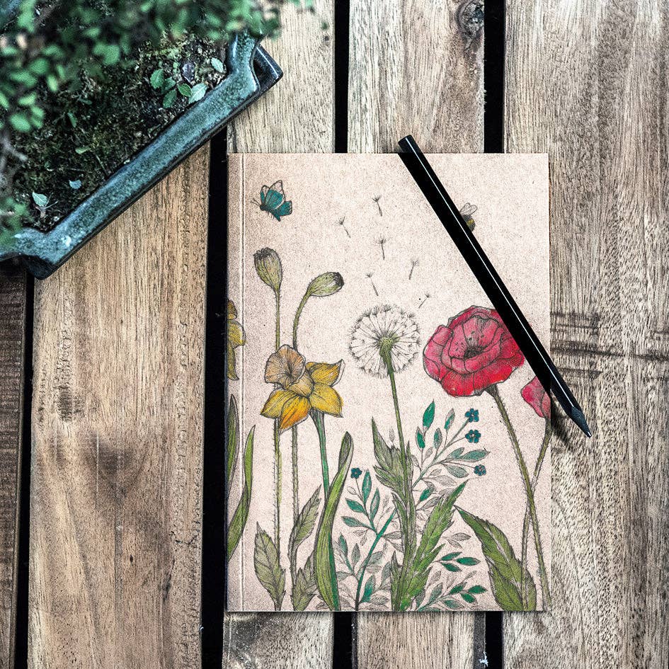 Notebook [recycled paper] - flower meadow: DIN A6