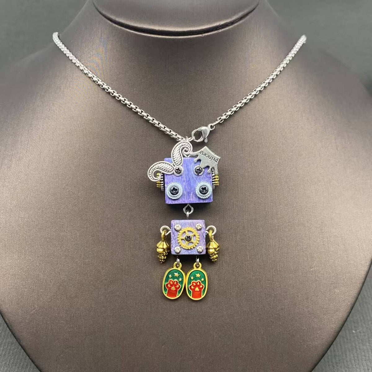 Multiple Styles Handmade Robot Charm Necklace - MIO72916