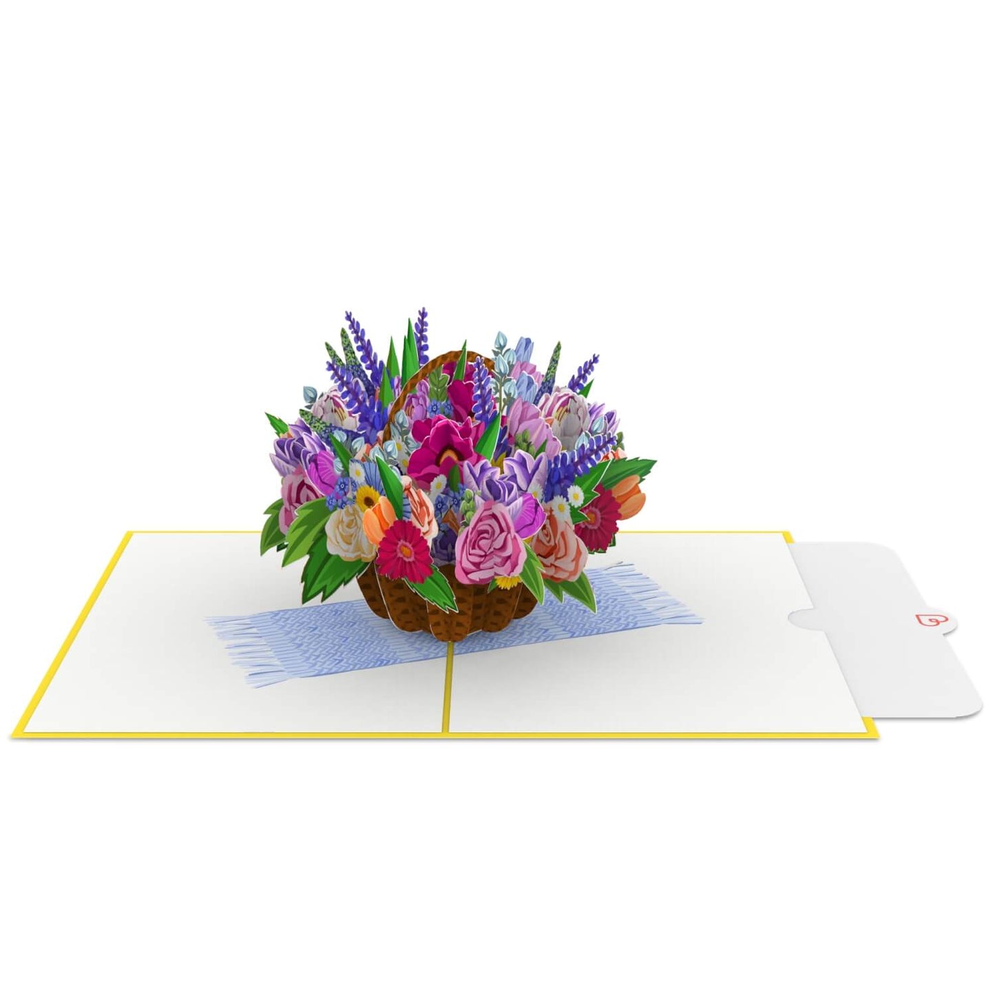 Colourful flower basket pop-up card | greeting card, greeting card