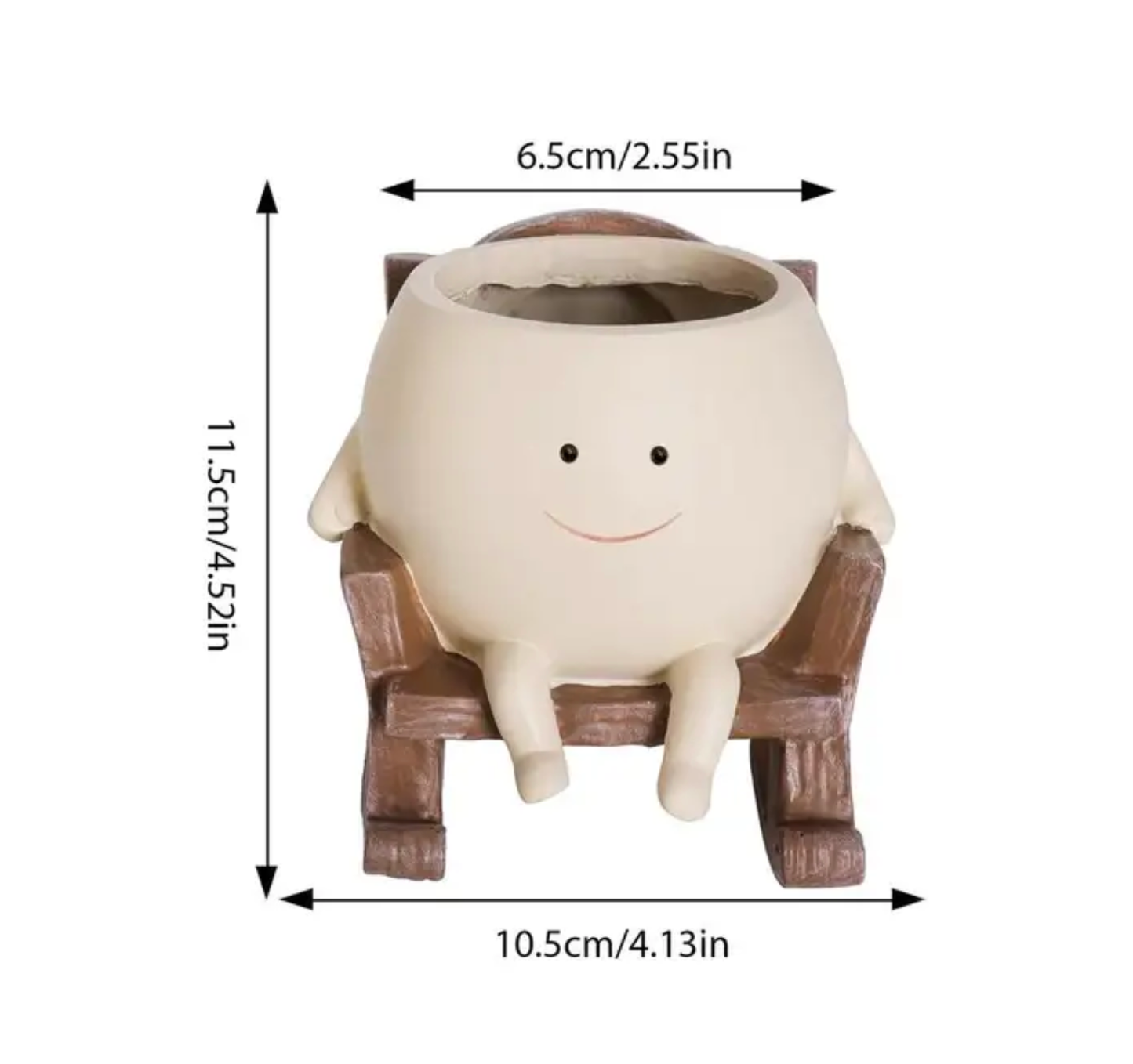 Resin Smiling Face Planter Pots