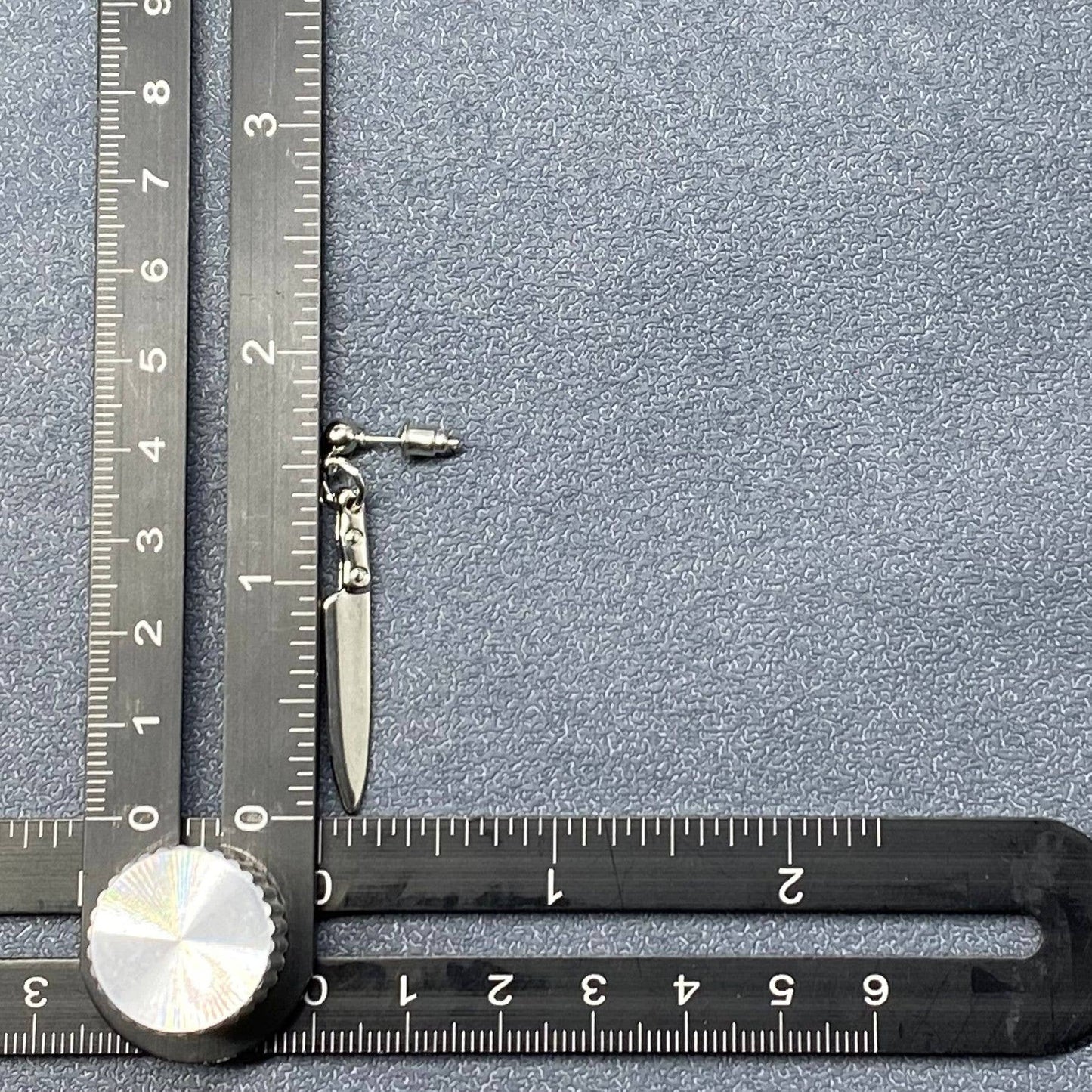 Silver Tone Metal Knife Dangle Earrings - GT