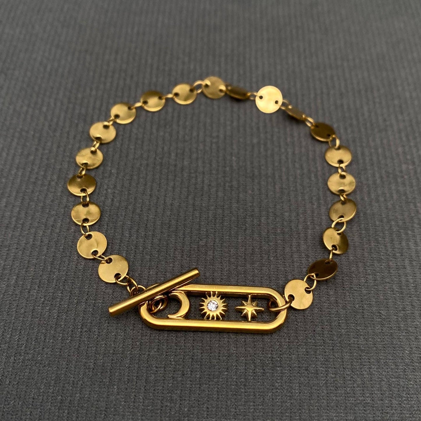Sun Moon Star Petit 18K Gold Plated S. Steel Bracelet